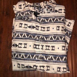 Tribal print button up